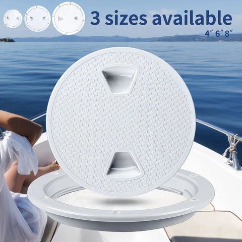 Beefy White Round No Slip Inspection Hatch Set 4 6 8 Inch With Detachable Cover For Boats Yachts Trucks And RVs 2 Pack