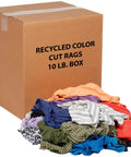 10 Lb Box Of Recycled Cut Rags Mixed Colors For Polishing Finishing Dusting And Cleaning Jobs Made From Assorted Knits