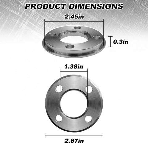 Product dimensions of Plug And Play Swap Template Guide Adapter Compatible With Makita Router Base showing size and details.