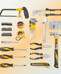 119 Piece Home Tool Set With Plastic Storage Toolbox For All Purpose Household Repairs And DIY Projects Includes Pliers, Hammer, Screwdrivers, Sockets