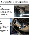 Before and after installation of heavy duty exhaust clamps with hangers fits 3 inch universal exhaust pipe rear muffler hanger for cars and trucks 2 pack galvanized steel rust resistant easy DIY install built to last