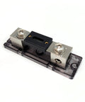 0 Gauge In Line ANL Fuse Holder With 200 Amp Fuse For Car Audio Power Wiring, Easy Set Screws, Accepts 0 Or 2 Gauge Wire