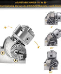 Precision Built Indexing Head With Tailstock For 6 Inch Milling Machine Rotary Table adjustable angle from 10 to 90 degrees.