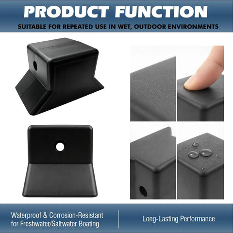 Natural Rubber Boat Trailer Block 3x3 Inch Flat Bow Stop Fits Winch Stands And Bunk Ends With Mounting Bolts Half Inch Shaft Compatible Beefy Marine Trailer Accessory For Snug Haul And Quick Setup, black rubber block