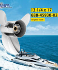 Stainless Steel Boat Propeller 13 1/4 Inch Diameter 17 Inch Pitch Right Hand 3 Blade 15 Tooth Gearcase for Outboard Motors