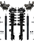 Front Suspension Kit 10pc For Mazda Tribute, Ford Escape, Mercury Mariner with steering knuckles, wheel hub bearings, struts, shocks, sway bars.