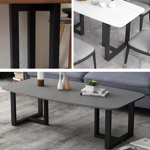 Heavy Duty Steel Table Legs Tough As Nails Industrial Powder Coated Frame For Desk Dining Coffee Table With Adjustable Rubber Feet Smooth Welded Joints Easy Peasy Assembly in various setups.