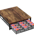 Dope Wooden Coffee Pod Holder With Sliding Drawer, Large Capacity K Cup Storage For Countertop, pods neatly stacked