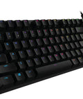 Fire Black Rgb Mechanical Gaming Keyboard With Clicky Switches And Lightsync Customizable Backlighting Plus Easy Access Usb Passthrough Port For Serious Playtime Vibes Renewed with RGB lighting and USB connection.