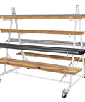 Five Tier Heavy Duty Mobile Lumber Cantilever Storage Rack On Wheels For Garage Workshop Shed Basement Holds Long Parts Up To 2000 Lbs 53 By 52 By 44 Inches