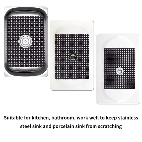 2 Pack Kitchen Sink Mat Set For Stainless Steel And Ceramic Sinks, Eco Friendly PVC Bottom Protector, Adjustable Quick Drain