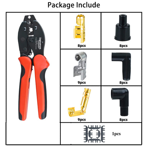 Pro Spark Plug Wire Crimping Tool Kit With Ratchet Crimper For 7-8.5mm Wires Includes 26 Terminals and 24 Boots for Auto DIY
