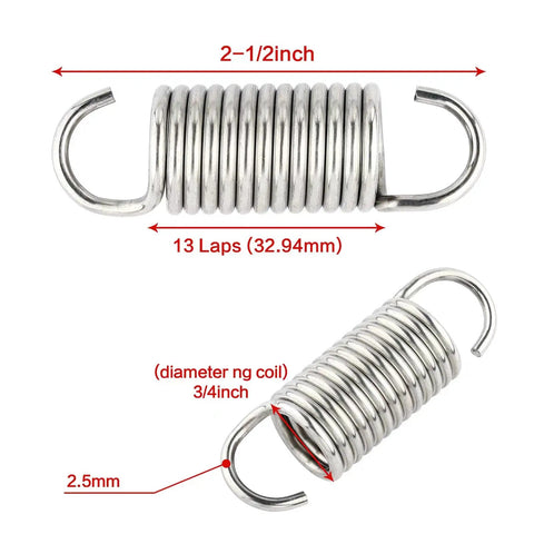 Top Shelf Stainless Steel Furniture Replacement Springs For Recliner Sofa Beds Rollaway And Trundle Set Of Eight with 2.5mm diameter