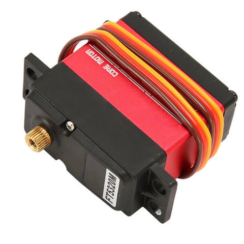 Heavy Duty Full Metal Gear 20 Kg Digital Servo Featuring Smooth Core Motor Drive And Badass Precision Control On Custom Rc Builds And Trail Crawlers, top view with wires.