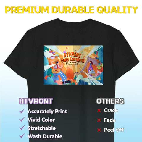 Dark Color T Shirts Heat Transfer Paper 11x17 Inch Pack Of 10 For Inkjet Printers - graphic on black T-shirt