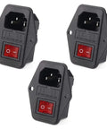 Three Piece AC 250V 10A Three Terminal Power Socket With Fuse Holder Case On Off Switch Light for arcade projects