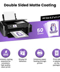 Printer with DTF Transfer Film A4 50 Sheets Premium Pro Grade Matte Double Sided PET Transfer Paper for T Shirts, 8.3x11 inches