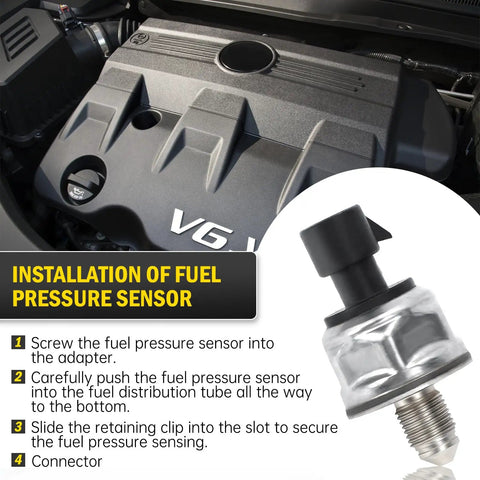 Real Time Fuel Pressure Sensor For Fuel Injection And Rail Pressure 12635273 5PP11 4 Fits 2011 To 2017 GM Cars Like Equinox Impala Terrain SRX Regal And More Models installed on engine
