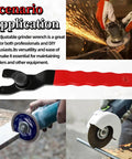Two Pack Red Adjustable Pin Spanner Wrench For Angle Grinder Lock Nut Heavy Hitter Disc Removal Spanner with knuckle-friendly grip.