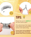 Instructions for handling Magnetic Eyelashes Kit With 2 Pairs And Reusable Lash Clusters, shown with tips for gentle separation.
