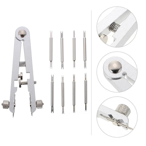 Watch Repair Kit 10 Piece Spring Bar Plier Tool Set Pro Grade Durable Alloy Steel With V Shaped Strap Clamp Pins image.