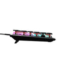 Top Tier Tenkeyless Mechanical Gaming Keyboard Featuring Silent Linear Switches And Dynamic Rgb Lighting Ultra Slim Profile side view with RGB backlighting