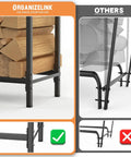 8Ft Firewood Rack With All Weather Cover For Indoor Outdoor Use, Heavy Duty Square Steel Log Holder and Storage Organizer comparison image