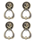 Set Of 4 Tear Drop Knob Pull Handles In Antique Bronze Finish, Zinc Alloy Cabinet Drawer Hardware, 1.3 X 2.4 Inches