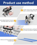 Step-by-step use of Three Station Roller For Bending Metal Roofing Materials From Zero To Ninety Degrees with illustrations