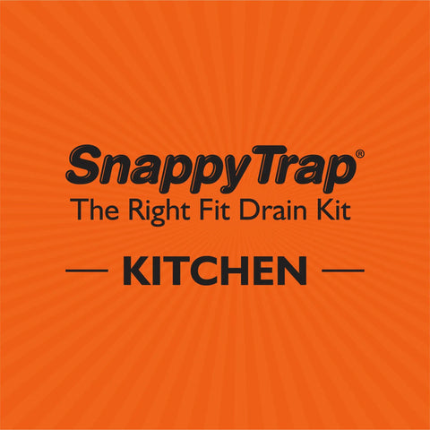 All-In-One Kitchen Sink Drain Kit One And A Half Inch With Flexible P-Trap Plug-And-Play No-Tool Installation Universal Compatibility Leak-Free For Single Bowl Sinks Easy Setup DK-100 Silver company logo on orange background