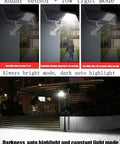 Heavy Duty Solar Flood Lamps With Slick Remote Control And Killer Radar Sensor For Tough Dusk Till Dawn Yard Driveway Gate Or Parking Lot Security Lighting in low light and bright modes.