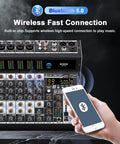 Six Channel Pro Audio Mixer With 99 DSP Effects Phantom Power 48V Bluetooth USB Interface Two Aux Sends FX Processor with smartphone