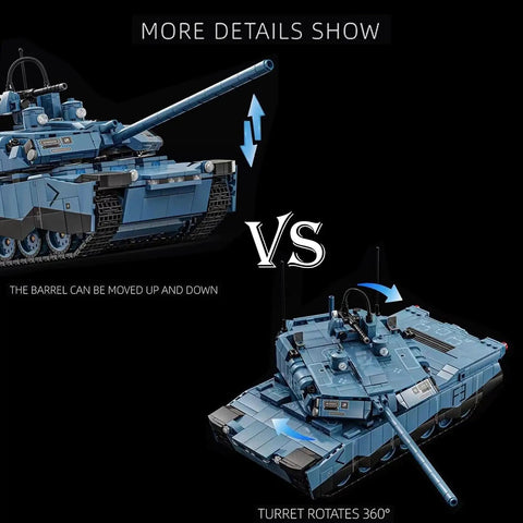 Epic Military RC Abrams-X Tank Beast 2116-Piece Building Set with moving barrel and rotating turret features.