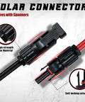 24 Pack Solar Panel Cable Connectors, Male And Female IP67 Waterproof, heavy-duty structure and includes spanners for kits