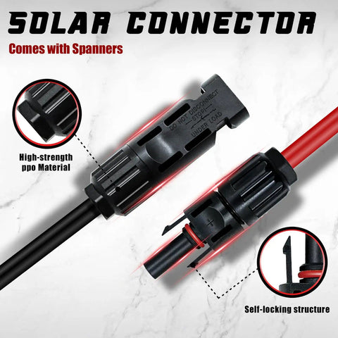 24 Pack Solar Panel Cable Connectors, Male And Female IP67 Waterproof, heavy-duty structure and includes spanners for kits