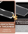 Clear comparison of 0.2-inch vs 0.083-inch thickness in acrylic templates for 8 Piece Acrylic Router Template Set For Woodworking With 6 Charcuterie Board Templates 2 Tray Templates Thick Handle Cutting Board Templates And 3 Marking Pens Angled Curvy Tracing Stencils For Kitchen Projects.