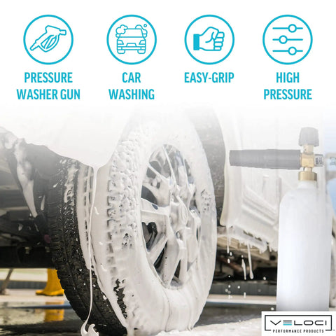 Heavy Duty Pressure Washer Trigger Gun With Stainless Steel Fittings And Built In Swivel Hose For No Tangling And Quick Cleanups Commercial Grade SGS28