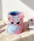 Cute Cool Cat Pen Holder Desk Organizer featuring a fluffy tie-dye design for office and home decor; perfect gift for girls.