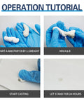 Operation tutorial for All Purpose 2 Part Epoxy Putty Clay For Fast Repairs, showing mixing and application process.