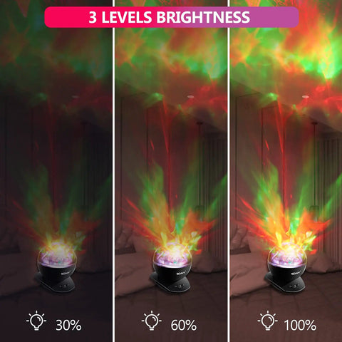 Aurora Borealis Light Projector With Remote, 8 Lighting Modes, Built In Speaker And Timer, LED Moving Lit Night Light