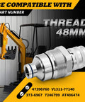 48 mm Thread Hydraulic Flat Face Quick Coupler Kit For Excavators And Skid Steer Loaders Universal Fit Direct Replacement