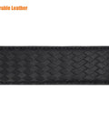 Black basket weave Inner Belt With Loop Liner For Duty Wear Reversible Leather Under Belt Buckleless 1.5 Inch Wide for law enforcement