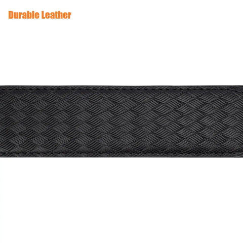 Black basket weave Inner Belt With Loop Liner For Duty Wear Reversible Leather Under Belt Buckleless 1.5 Inch Wide for law enforcement