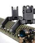 Ultralight Flip Up Sight, 45 Degree Offset Rapid Transition Front And Rear Backup Sights For Rifles on rail mount