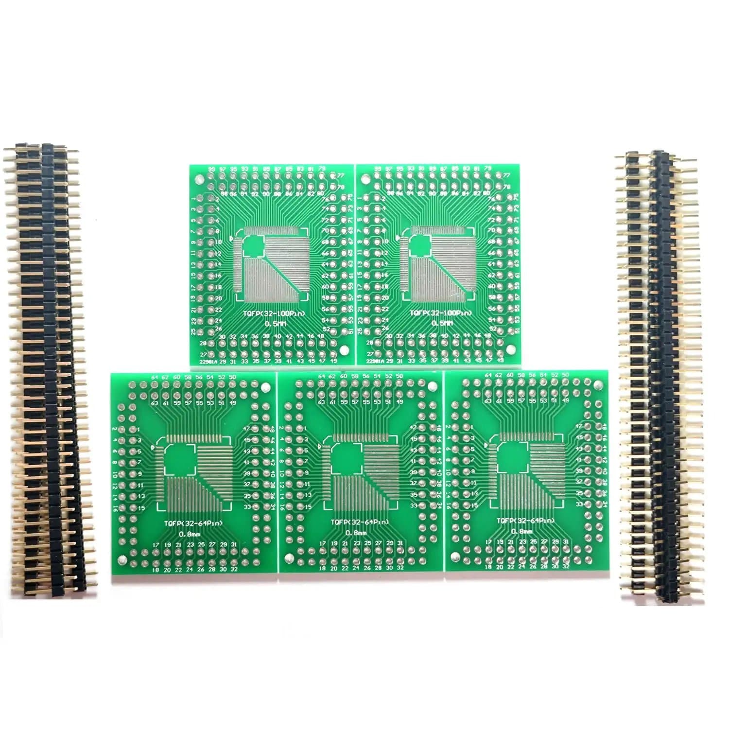 Five Pack QFP To DIP Adapter Socket Kit FR4