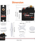 Dimensions of Beefy 17g Metal Gear Digital Servo 1.8kg Torque 4.8V To 6V RC Servo for models