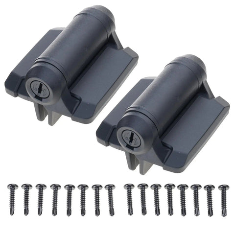 2-Pack Adjustable Tension Gate Hinges With Caps For Outdoor Wood And Metal Gates, screws shown for installation