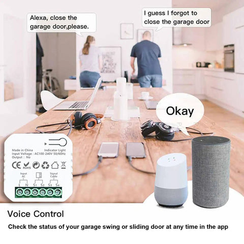 WiFi Door Controller With Voice Control Remote Kit Real Time Monitoring App For Home Store Warehouse