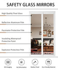 Safety glass mirror with layers: float glass, aluminum film, protective films, waterproof paint, mirror sliding closet door