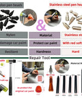 190 Piece Auto Body Dent Repair Tools Kit with nylon and stainless steel pen heads, hammer with red cap, and puller tools